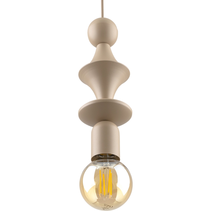 Lámpara colgante TOWER 1xE27/15W/230V beige