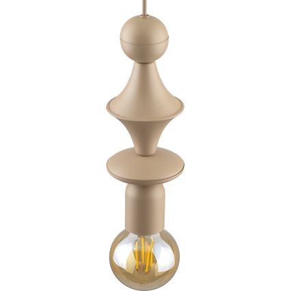 Lámpara colgante TOWER 1xE27/15W/230V beige