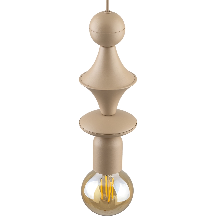Lámpara colgante TOWER 1xE27/15W/230V beige