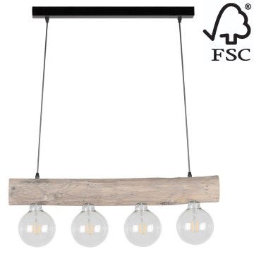 Lámpara colgante TRABO 4xE27/60W/230V - Certificado FSC