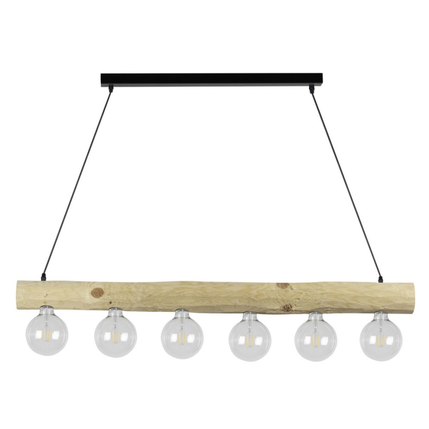Lámpara colgante TRABO 6xE27/60W/230V pino