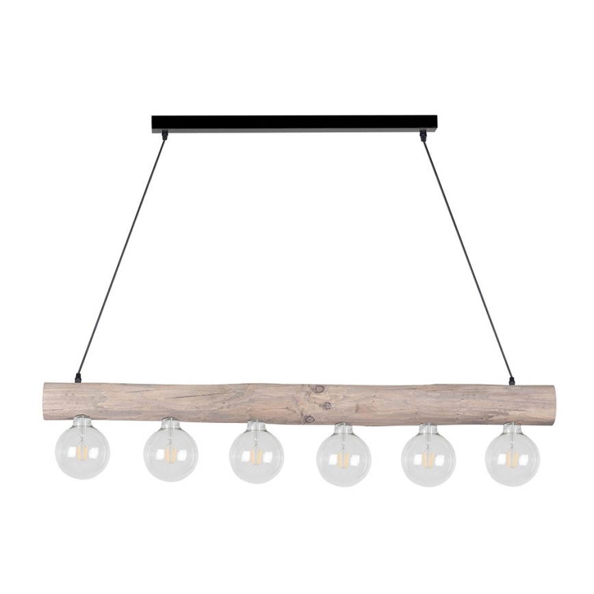 Lámpara colgante TRABO 6xE27/60W/230V pino