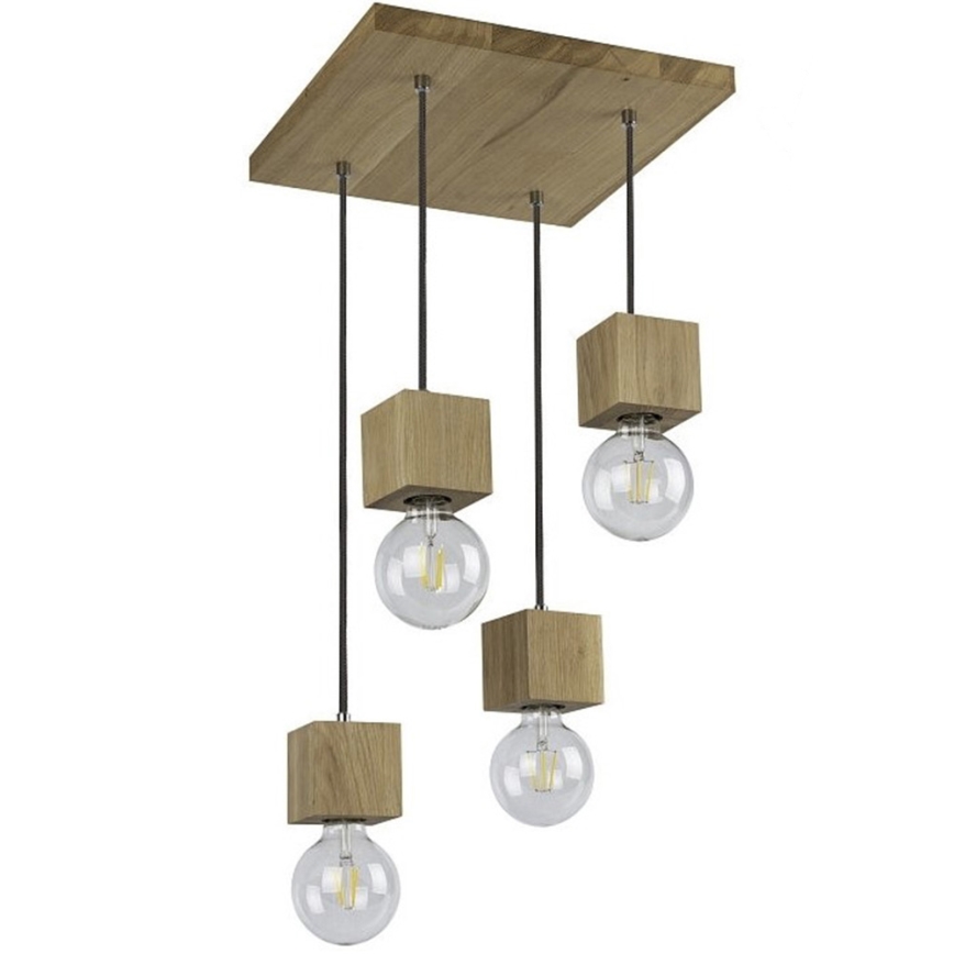 Lámpara colgante TRONGO 4xE27/60W/230V roble