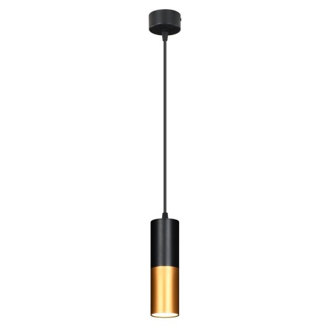 Lámpara colgante TUBA 1xGU10/15W/230V negro/dorado