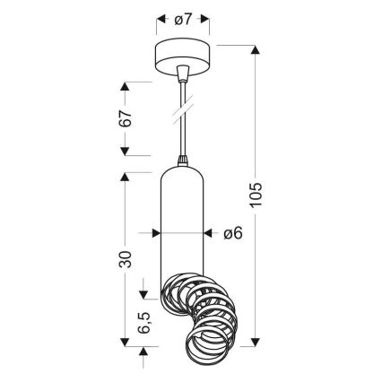 Lámpara colgante TUBA 1xGU10/50W/230V negro