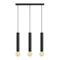 Lámpara colgante TUBA 3xE27/15W/230V negro