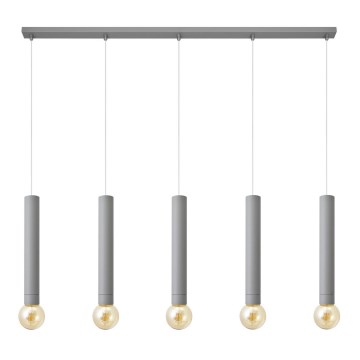 Lámpara colgante TUBA 5xE27/15W/230V gris