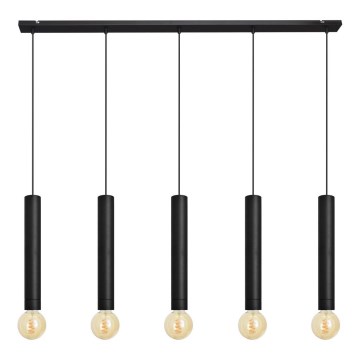 Lámpara colgante TUBA 5xE27/15W/230V negro