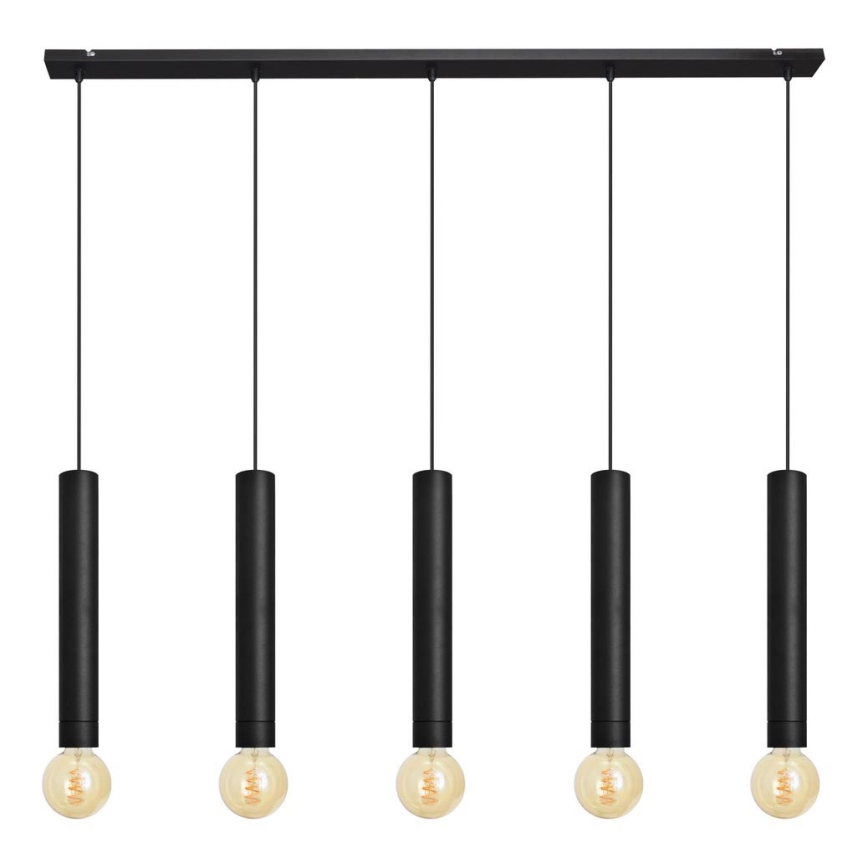 Lámpara colgante TUBA 5xE27/15W/230V negro