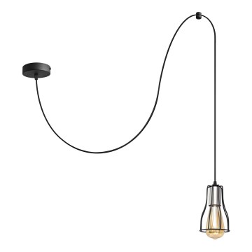 Lámpara colgante TUBE 1xE27/15W/230V negro/cromo brillante