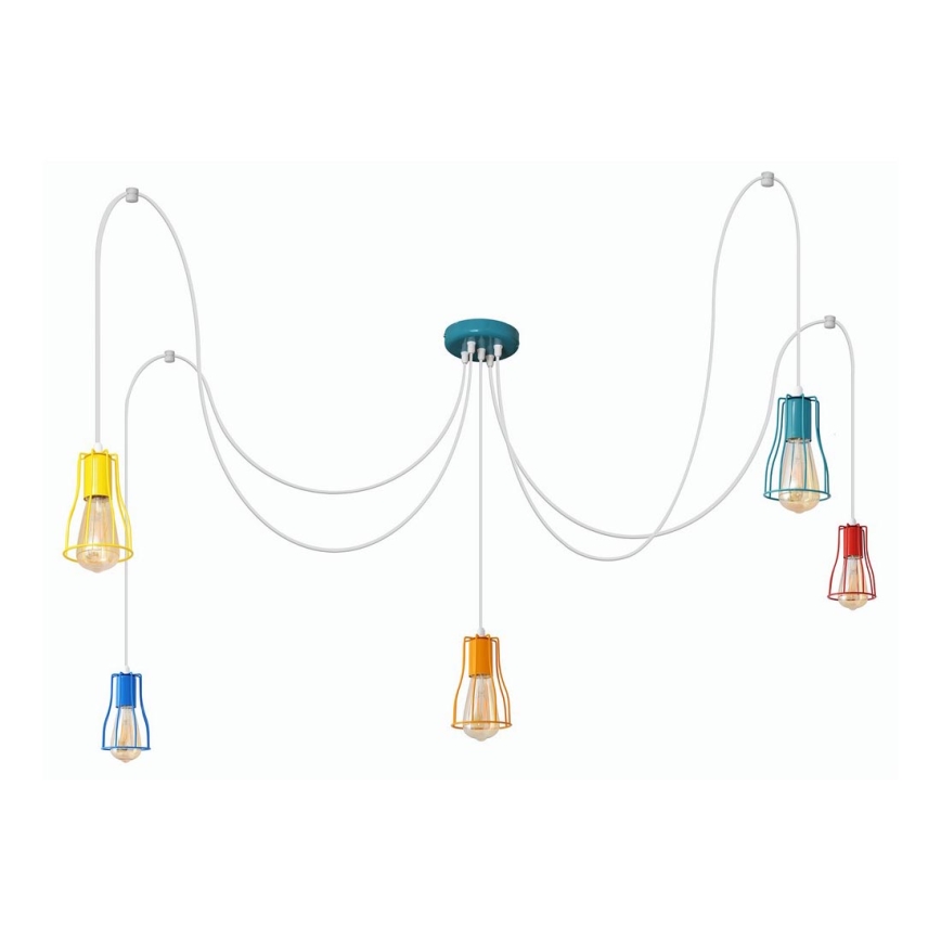 Lámpara colgante TUBE 5xE27/20W/230V araña