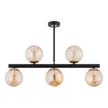 Lámpara colgante TUKANE 5xE14/10W/230V negro/dorado