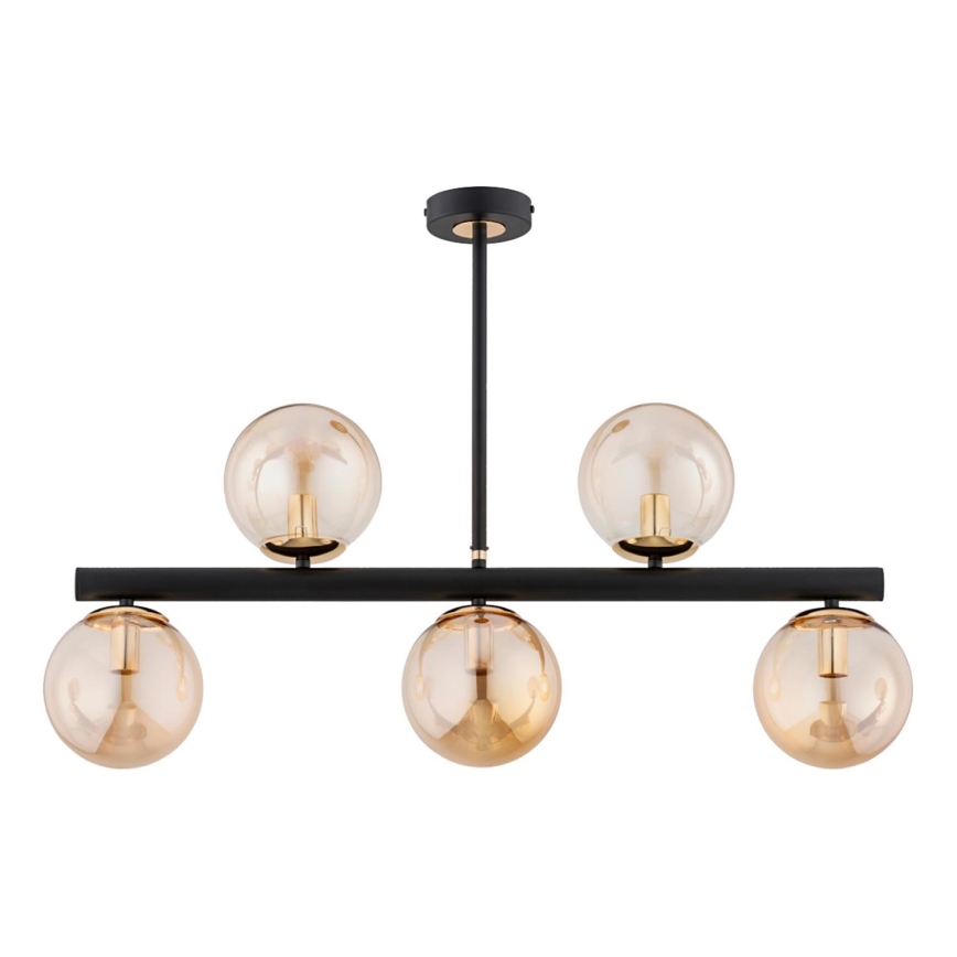 Lámpara colgante TUKANE 5xE14/10W/230V negro/dorado