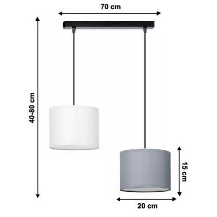 Lámpara colgante TUZ 2xE27/60W/230V