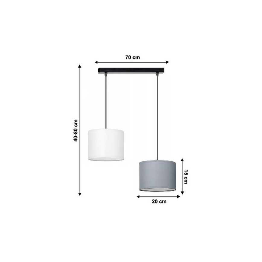 Lámpara colgante TUZ 2xE27/60W/230V