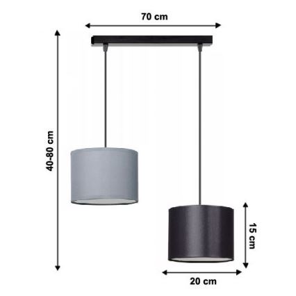 Lámpara colgante TUZ 2xE27/60W/230V