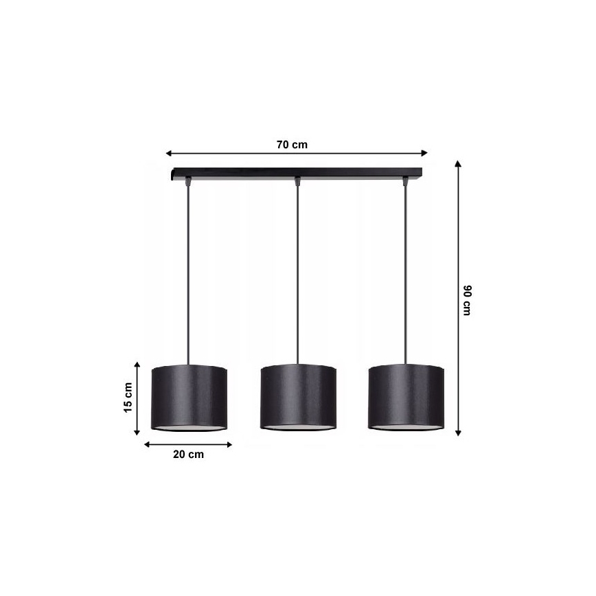 Lámpara colgante TUZ 3xE27/60W/230V