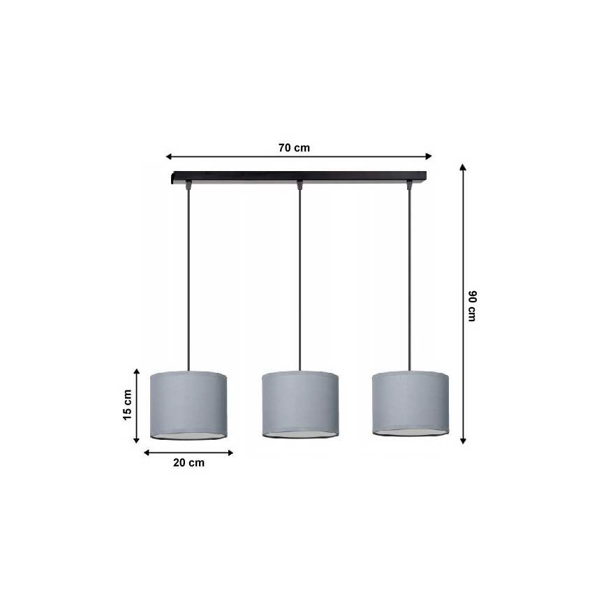 Lámpara colgante TUZ 3xE27/60W/230V