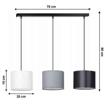 Lámpara colgante TUZ 3xE27/60W/230V