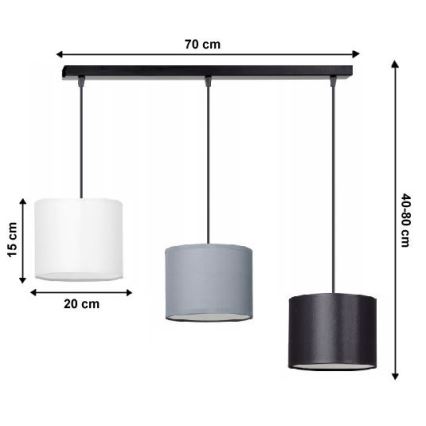 Lámpara colgante TUZ 3xE27/60W/230V