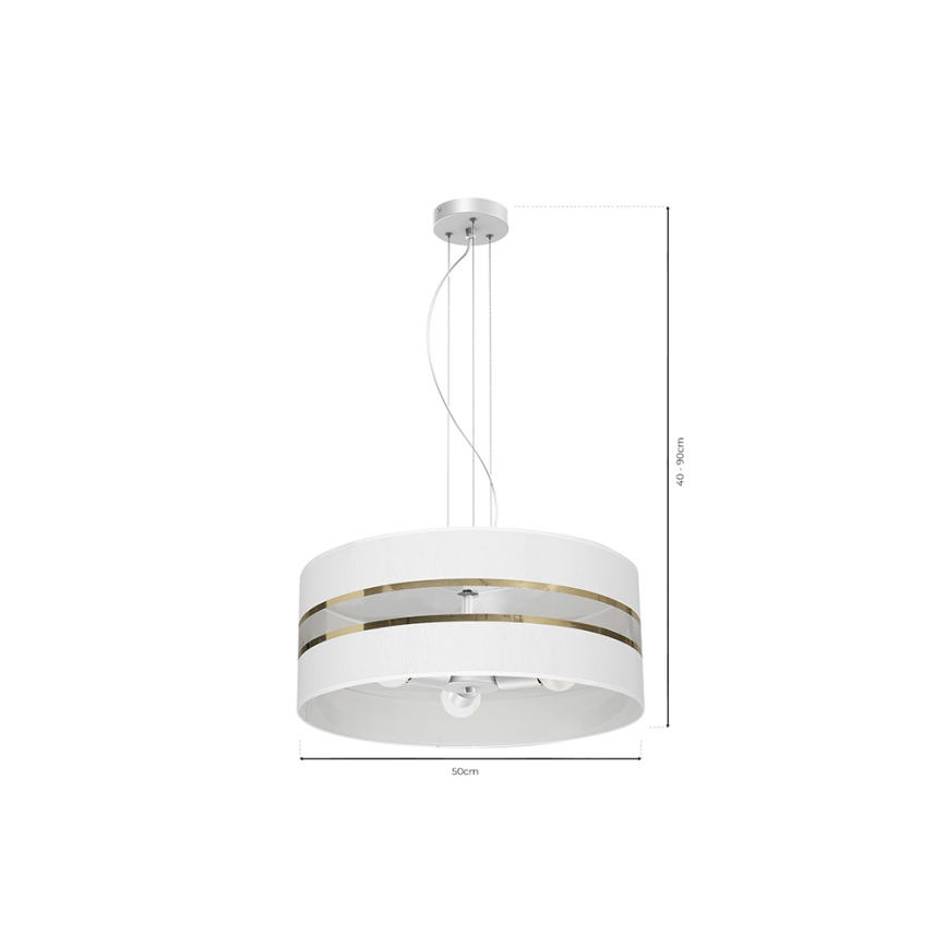 Lámpara colgante ULTIMO 3xE27/60W/230V blanco