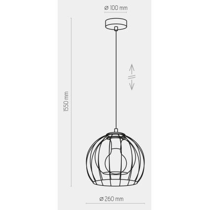 Lámpara colgante UNIVERSO 1xE27/60W/230V