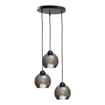 Lámpara colgante UNO 3xE27/60W/230V negro/ahumado