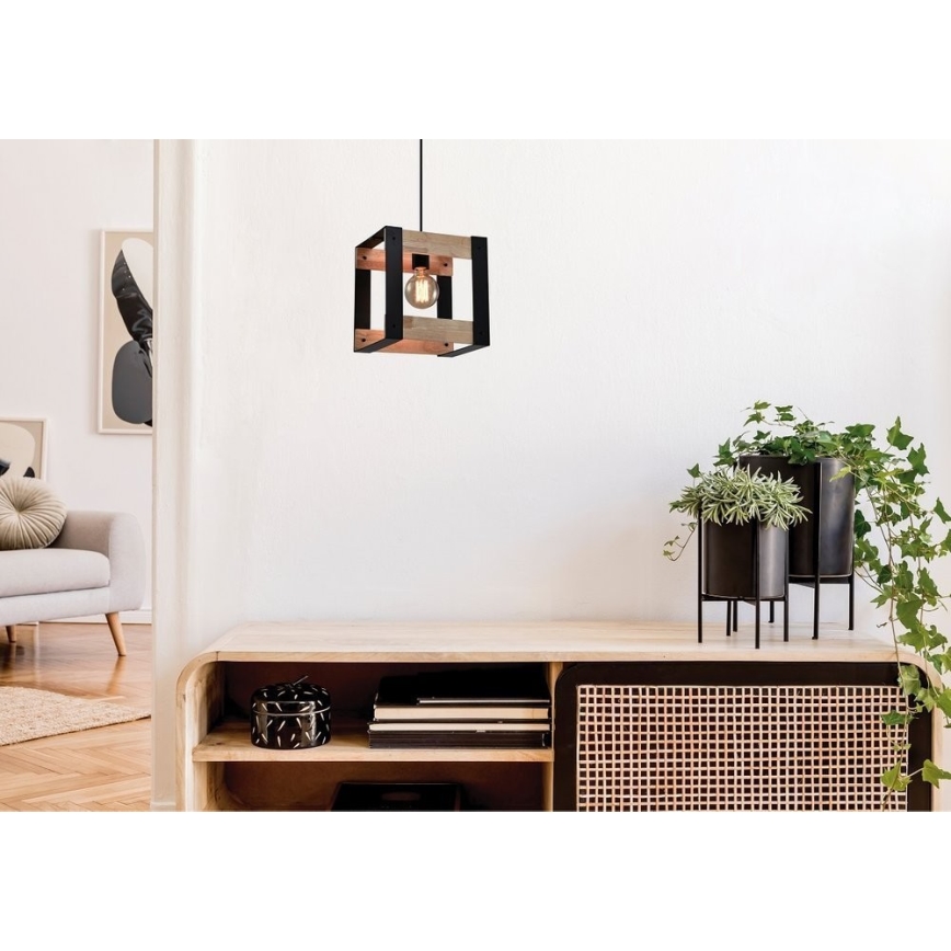 Lámpara colgante VARNA 1xE27/40W/230V roble