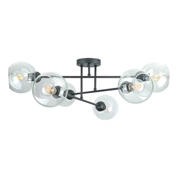 Lámpara colgante VASCO 6xE27/60W/230V negro/transparente
