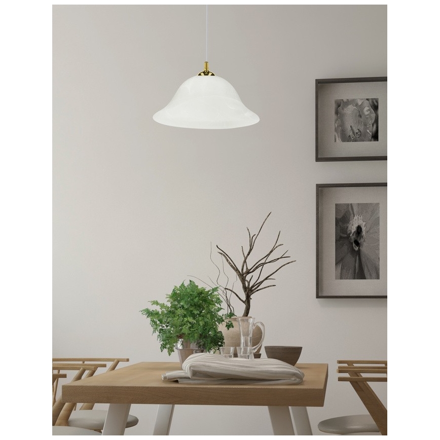 Lámpara colgante VERA 1xE27/60W/230V dorado/blanco