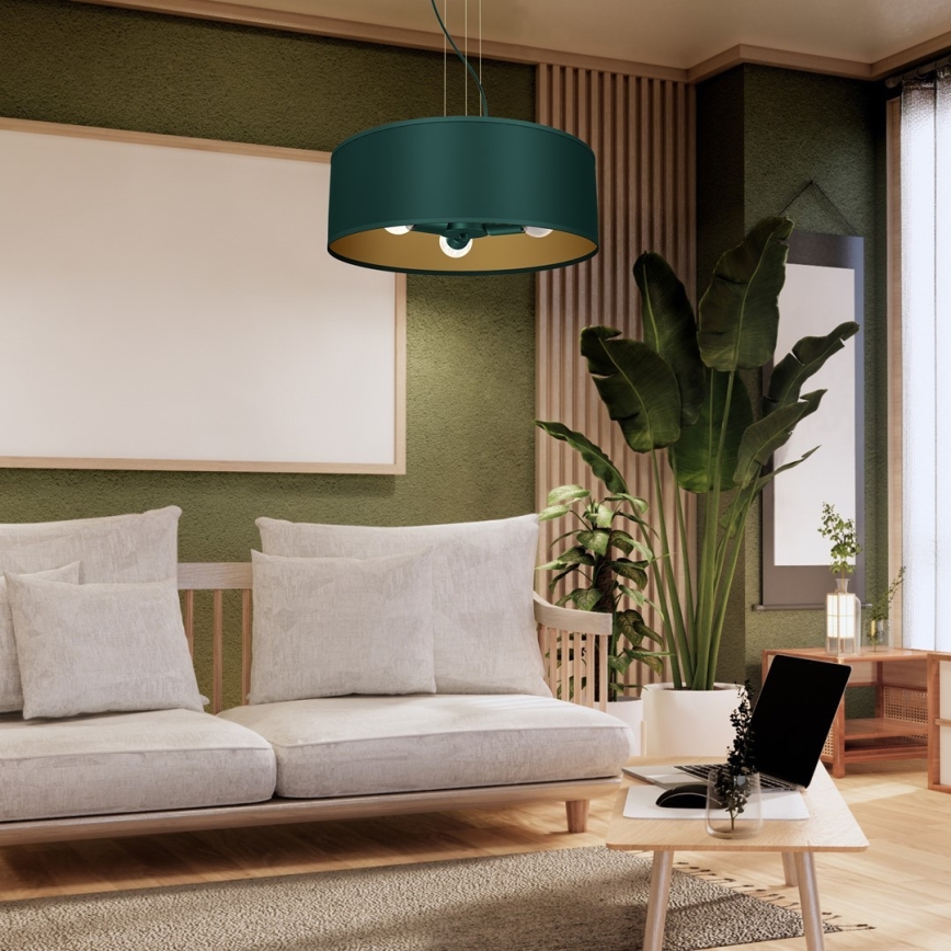 Lámpara colgante VERDE 3xE27/60W/230V verde