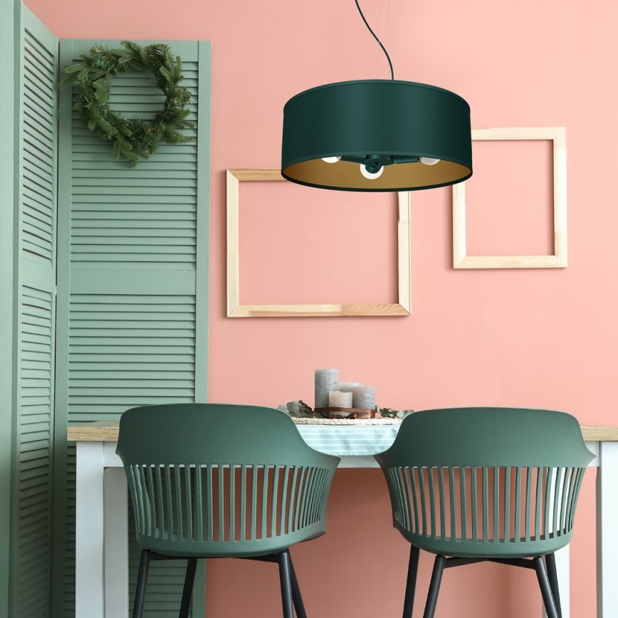 Lámpara colgante VERDE 3xE27/60W/230V verde