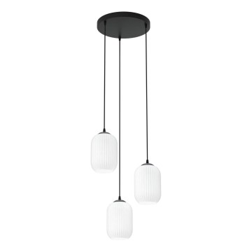 Lámpara colgante VERDI 3xE27/15W/230V diá. 30 cm negro/blanco