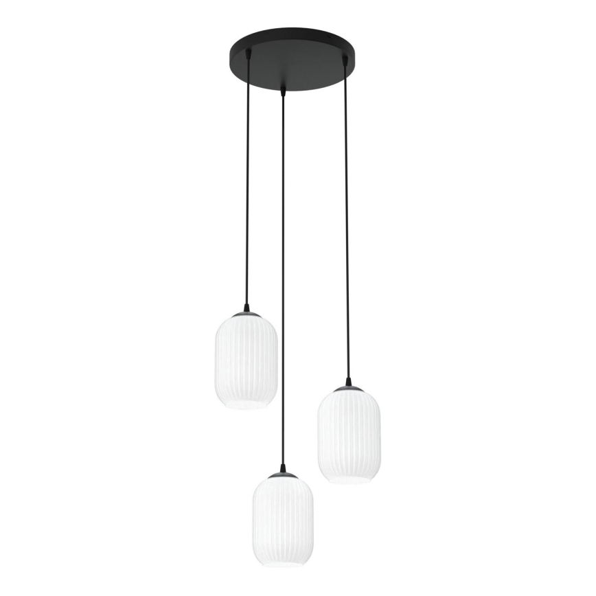Lámpara colgante VERDI 3xE27/15W/230V diá. 30 cm negro/blanco