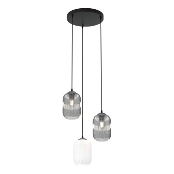 Lámpara colgante VERDI 3xE27/15W/230V diá. 30 cm negro/gris/blanco