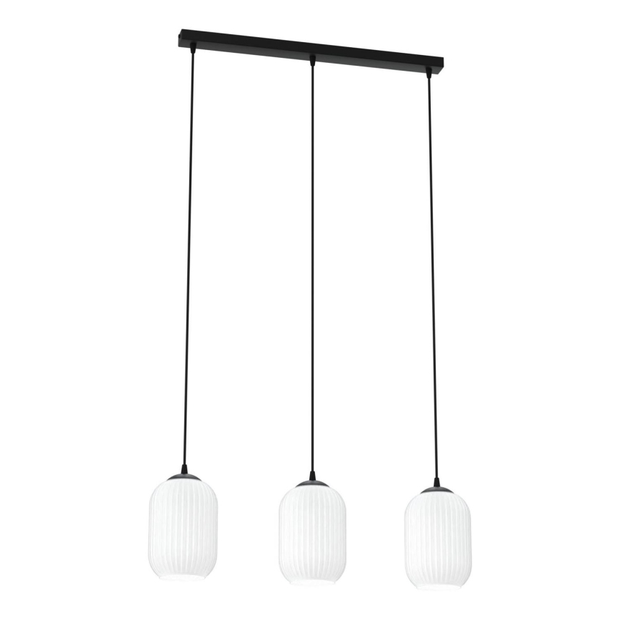 Lámpara colgante VERDI 3xE27/15W/230V negro/blanco