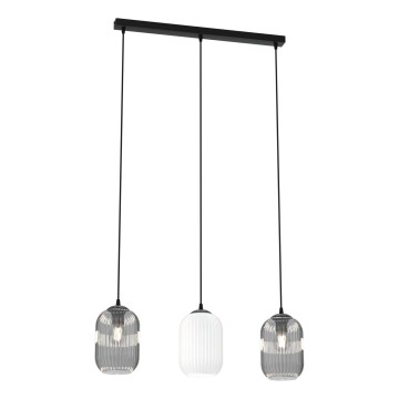 Lámpara colgante VERDI 3xE27/15W/230V negro/gris/blanco