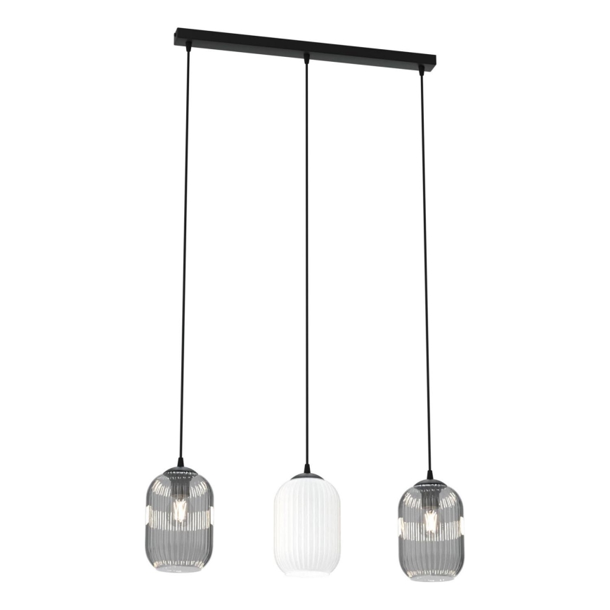 Lámpara colgante VERDI 3xE27/15W/230V negro/gris/blanco
