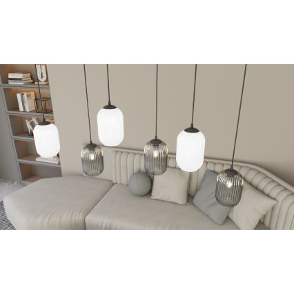 Lámpara colgante VERDI 3xE27/15W/230V negro/gris/blanco