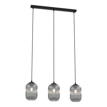 Lámpara colgante VERDI 3xE27/15W/230V negro/gris