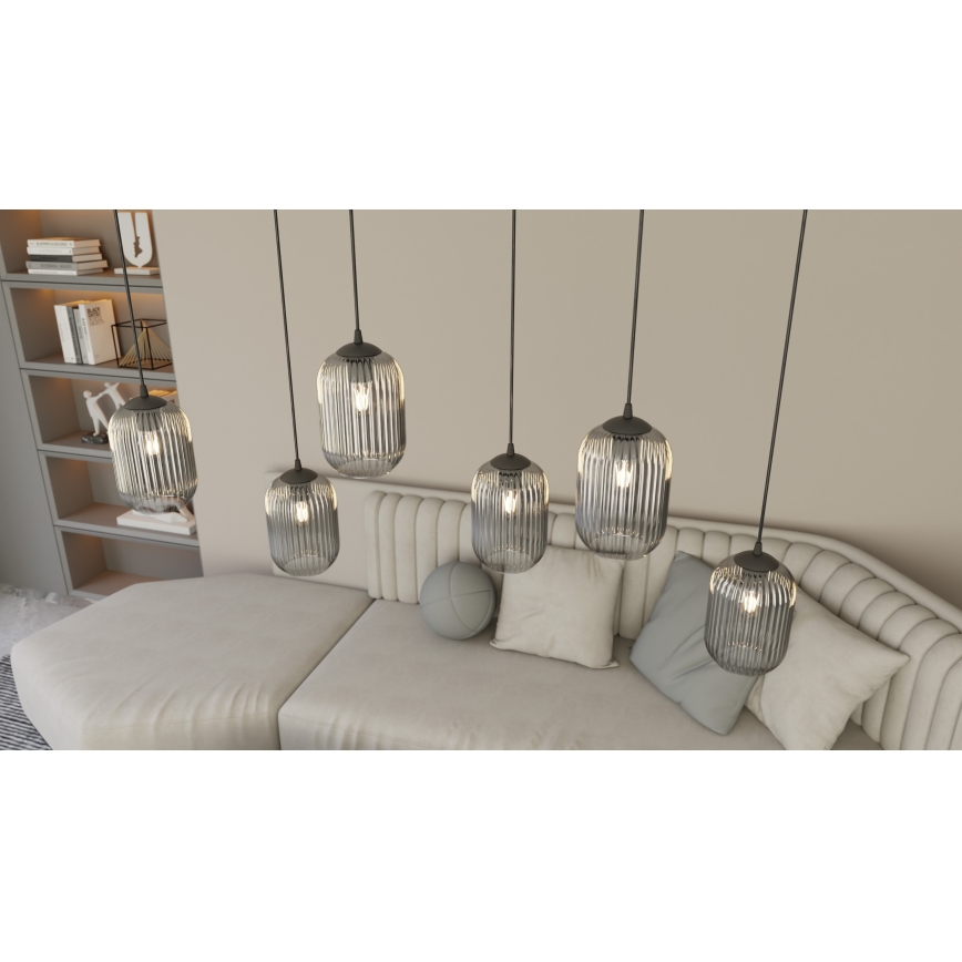 Lámpara colgante VERDI 3xE27/15W/230V negro/gris