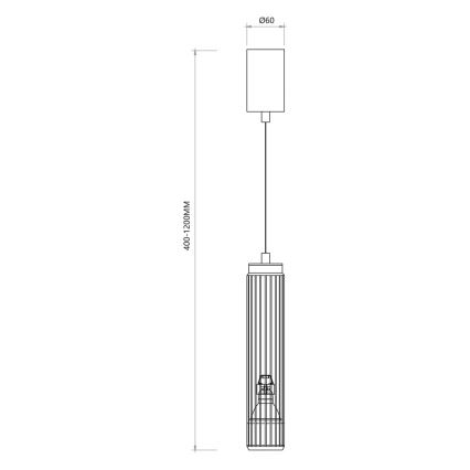 Lámpara colgante VERTICAL 1xGU10/8W/230V blanco