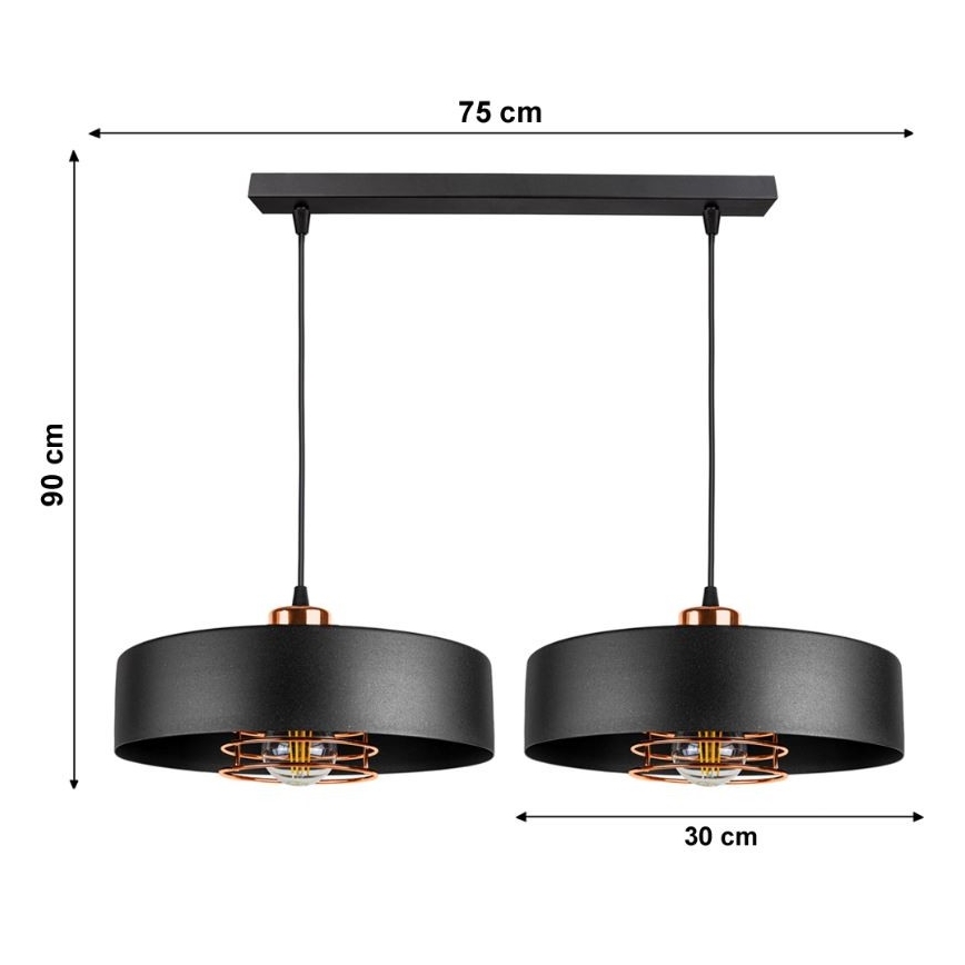 Lámpara colgante VEST 2xE27/60W/230V