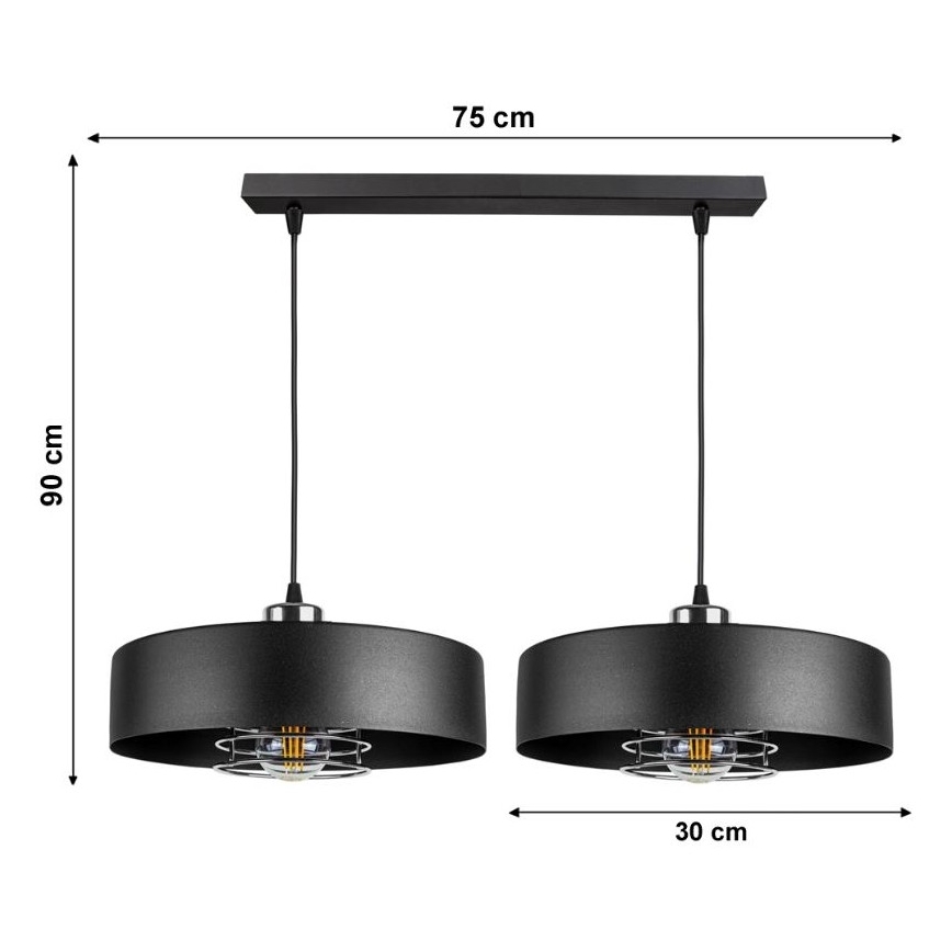Lámpara colgante VEST 2xE27/60W/230V