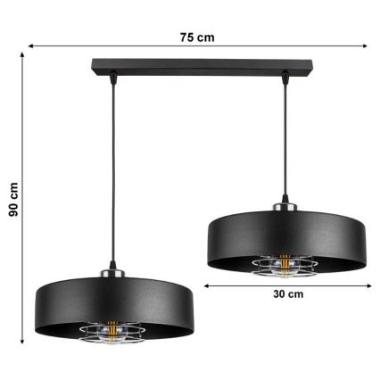 Lámpara colgante VEST 2xE27/60W/230V