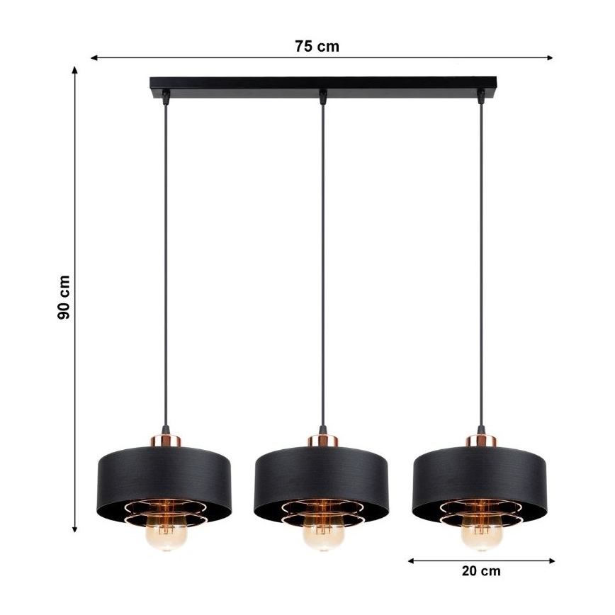 Lámpara colgante VEST 3xE27/60W/230V