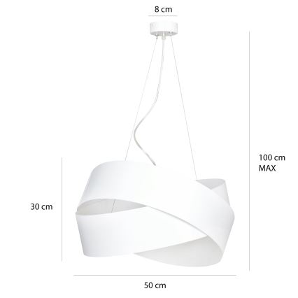 Lámpara colgante VIENO 3xE27/15W/230V blanco