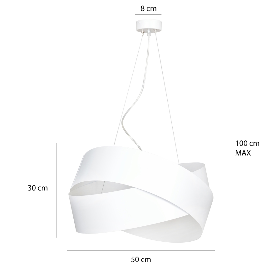 Lámpara colgante VIENO 3xE27/15W/230V blanco