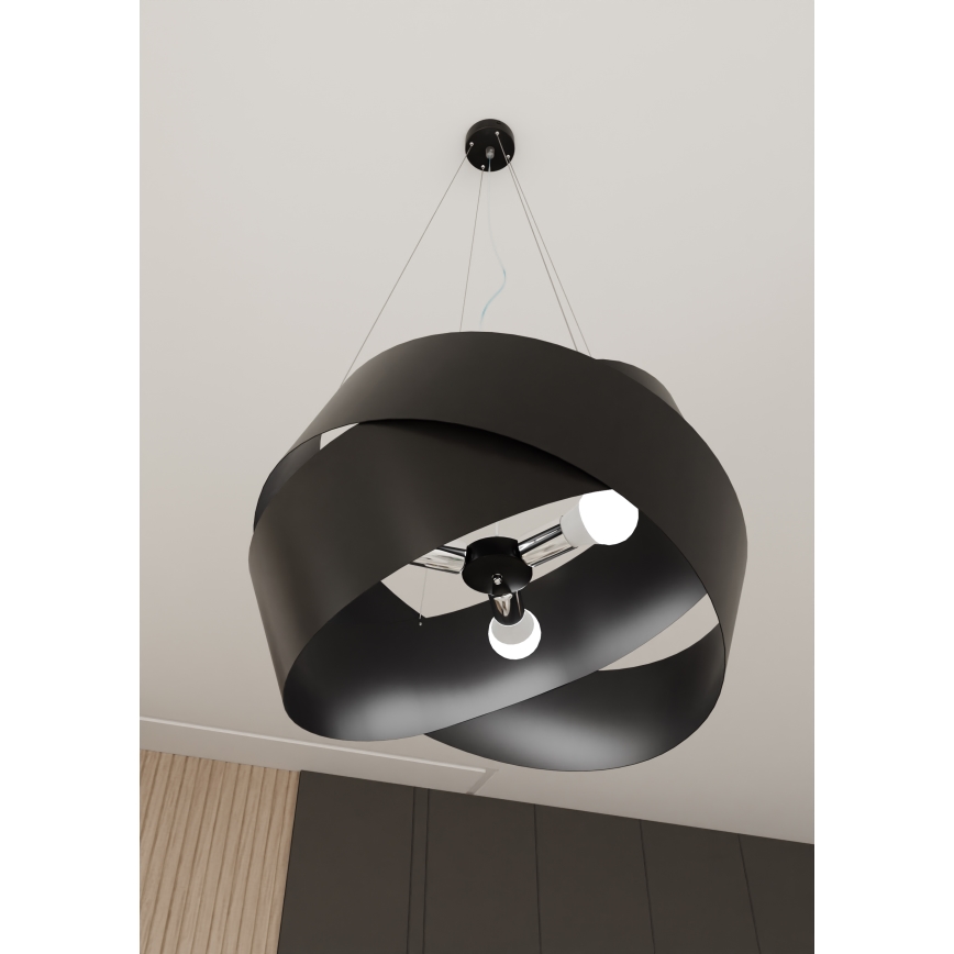 Lámpara colgante VIENO 3xE27/15W/230V negro
