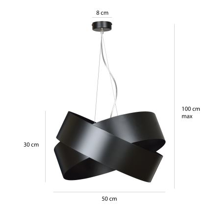 Lámpara colgante VIENO 3xE27/15W/230V negro
